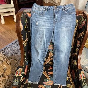 1822 Denim women’s distressed raw hem ankle skinny Jeans Sz 12